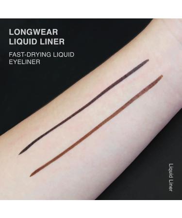 FreshO2 Longwear Liquid Liner - Precision Brush Tip, Brown - Waterproof, Oilproof, Smudgeproof - Vegan & Cruelty Free - Made In Taiwan - Buy Online on GoSupps.com