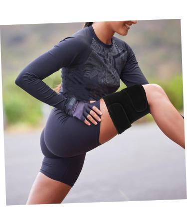 Thigh Leggings & Hamstring Brace for Women | Adjustable Compression Sleeve & Support for Groin Strain | Dance Pads in Black Spandex - Buy Online on GoSupps.com