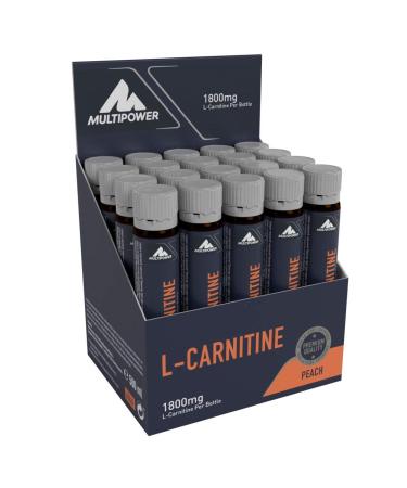 Multipower L-Carnitine Liquid Peach-Pre Workout Booster for increased performance-Dietary supplements with 1800 mg L Carnitin each-20 x 25 ml peach 500 ml (1 Pack)