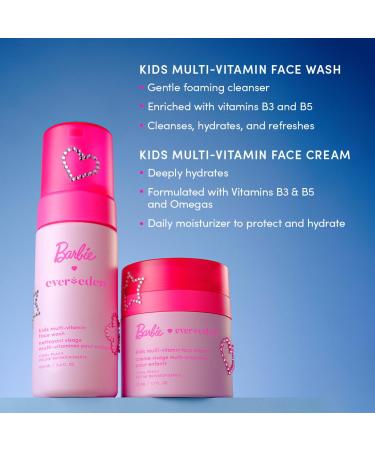 Evereden Happy Face DUO Barbie Edition & Cloud Body Wash Juicy Citrus Set: Multi-Vitamin Kids Face Wash & Cream Fun Foamy Toddler Body Wash & Barbie Gift Bundle - Gentle Clean & Vegan - Buy Online on GoSupps.com
