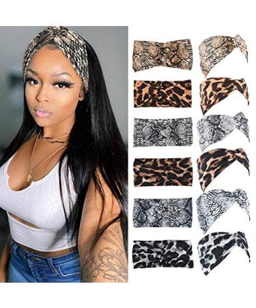 MarchQueen Fashion Headbands for Women Elastic Twisted Criss Cross Hair Bands for Girls Turban Headwraps Hair Accessories 6Pcs Multicolor 6 Count (Pack of 1)