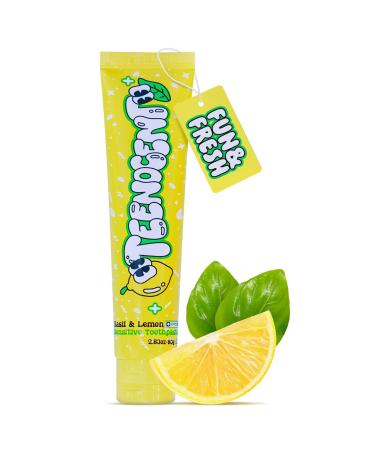 Sensitive Toothpaste Basil&Lemon - Fluoride-Free Nano Hydroxyapatite Remineralizing Sensitivity Relief SLS-Free Anti-Plague Vegan 2.83 oz (Pack of 1)