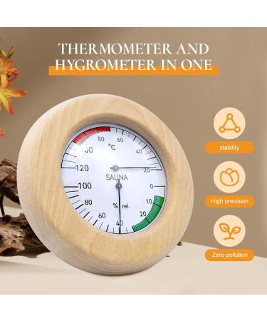 Fivtsme 2 in 1 Sauna Thermometer Hygrometer - Premium Quality Wooden Frame 145mm Heat-Resistant Sauna Accessories - Buy Online on GoSupps.com