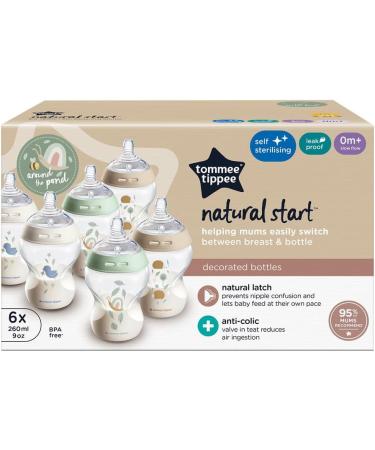 Tommee Tippee Closer to Nature Baby Bottles Breast-Mimicking Teat with Anti-Colic Valve 260 ml Pack of 6 Be Kind M - Buy Online on GoSupps.com