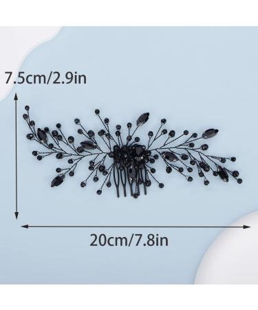 Black Rhinestones Hair Comb - Kercisbeauty Crystal Side Hairpiece for Weddings Bridesmaids & Themed Parties - Buy Online on GoSupps.com