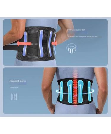 Lower Back Support Brace For Men And Women Breathable Lumbar Decompression Belt Posture Correction Waist Trainer For Instant Back Pain Relief From Injury Herniated Disc And Scoliosis (Color : Black Black L - Buy Online on GoSupps.com