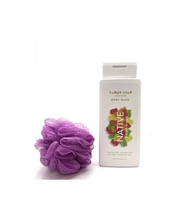 Candy Shop Native Collection Gummy Bears Body Wash 18 oz (Pack of 1) + Loofah