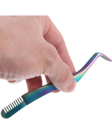 FOMIYES Eyelash Tweezers with Comb Tweezers for Lashes Lash Tweezer Applicator Eyelash Tweezer Comb for Makeup Artists Lash Comb for Eyelash Stainless Steel Eyelash Tool Arc - Buy Online on GoSupps.com