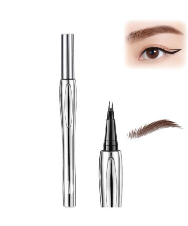 Cooklesa Eyebrow Cooklesa Upgraded Natural Waterproof Eyebrow Pen with Microfine Tip Two-Pronged Eyebrow Pencil 3D Waterproof Microblading Eyebrow Pencil Long-Lasting Natural (#01)