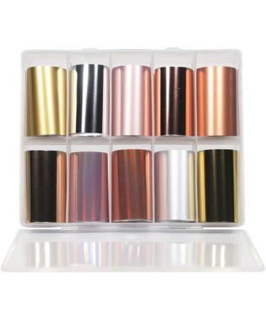 30 Colors Nail Foil Transfer Sticker Kalolary Big Size Holographic Flower Starry Sky Metallic Nail Art Stickers Tips Wraps Foil Transfer Adhesive Glitters DIY Nail Decoration(10 rolls each box.) - Buy Online on GoSupps.com