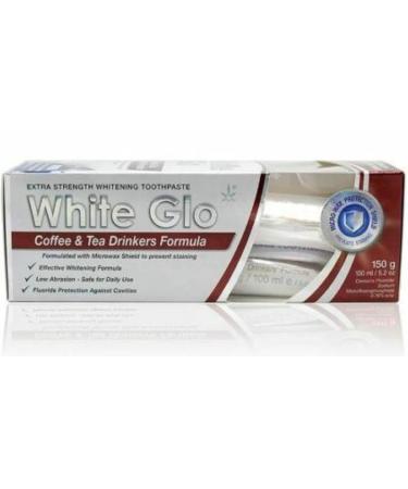 White Glo Extra Strength Whitening Toothpaste for Coffee & Tea Drinkers - 150g | Buy Internationally - Buy Online on GoSupps.com