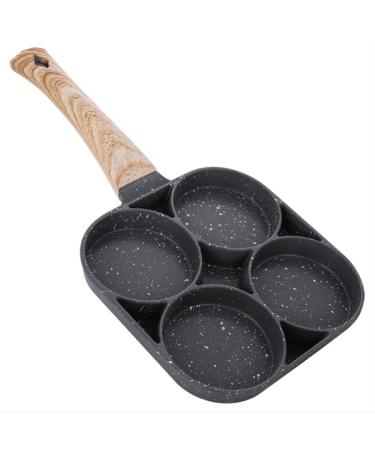 TABKER Pans Four-Hole Frying Pot Non-Stick Egg Breakfast Fried Pan Pancake Stove Pan Saucepan Cooking Utensils Cookware for Kitchen Camping