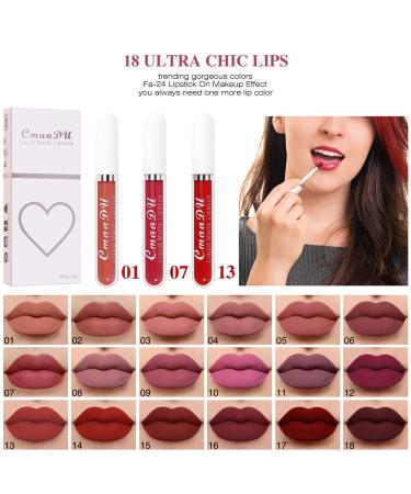 INVILKSTAR 3 Pcs Matte Liquid Lipstick Set - Long-Lasting & Waterproof Lip Gloss (01) - Buy Online on GoSupps.com