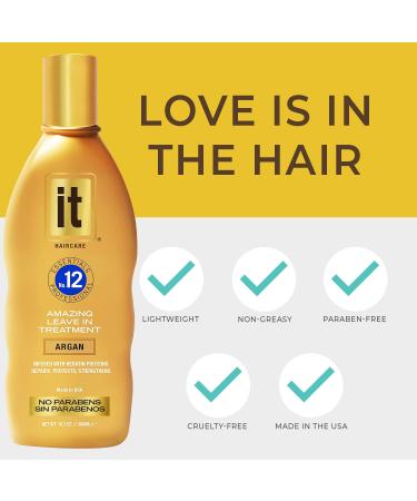 IT Essentials No. 12 Leave-In Argan Oil Treatment - Keratin-Infused Conditioner for Soft, Shiny Hair - Strengthens and Protects Dry, Damaged Hair - Buy Online on GoSupps.com