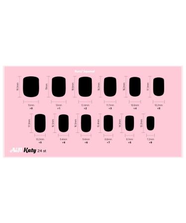 Ain Katy Press-On Nails - 24 Black Short Self-Adhesive Christmas Artificial Fingernails - Buy Online on GoSupps.com