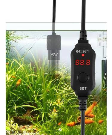 25W Aquarium Heater Fish Tank Water Heater w/Digital Display External Temperature Controller Auto Power-Off Thermostat Heating Rod Over-Temperature Water Shortage Protect for 1-5Gallon Tank-US Plug 25w- Us Fahrenheit - Buy Online on GoSupps.com