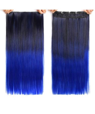 Clip Hair Extension Heat Resistant Wig Length 22 Inch Straight Synthetic Full Head Color Hair 22inches 8#/25#