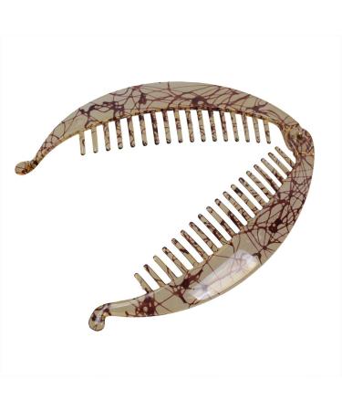 Ancllo Large Banana Hair Clips - Fish Shape Hair Accessories for Women & Girls - 2 Coffee Brown Clips with Rounded Edges - Buy Online on GoSupps.com