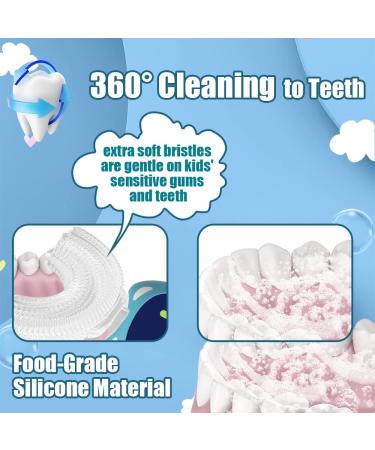 Kids U-Shaped Ultrasonic Electric Toothbrush with 2 Heads | 3 Modes, Smart Timers | Best Gift for Ages 2-12 | Robot-Blue - Buy Online on GoSupps.com