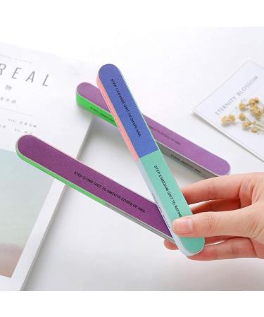 LANTRO JS Nail File 6.9 0.8inches Colorful Multiple Side Nail Files Emery Board Nail Care Tool and Buffer Sanding Sponge Files Buffer Polisher - Buy Online on GoSupps.com