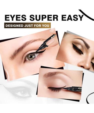 AVIERLL Winged Eyeliner Stamp- 2 Pens | Smudge Proof Waterproof Long Lasting | Vamp Style Wing Eye Liner Pen Black 10mm Stamp (Left and Right) - Buy Online on GoSupps.com