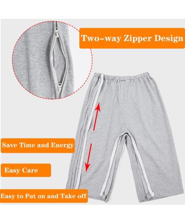Unisex Fracture Pants for Bedridden Patients | Disability Clothing | Crotchless Zipper Sweatpants for Post-Surgery Comfort - Buy Online on GoSupps.com