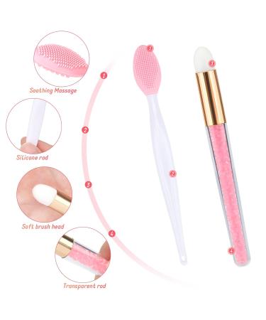 G2PLUS 102PCS Makeup Brush Kit - Glitter Crystal Lip Brushes Eyelash Brushes & More - Perfect for Personal Care & Eyelash Extensions (Pink - Buy Online on GoSupps.com
