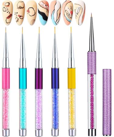 5-Part Nail Brush Set for Acrylic & UV Gel Nail Art | DIY Nail Design Tools - Buy Online on GoSupps.com