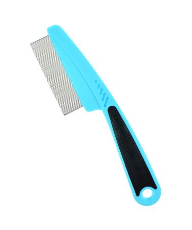 Flea Comb for Dog Cat Flea Lice Tear Stain Remover Pet Combs Fine Tooth Grooming Removal Tool Blue
