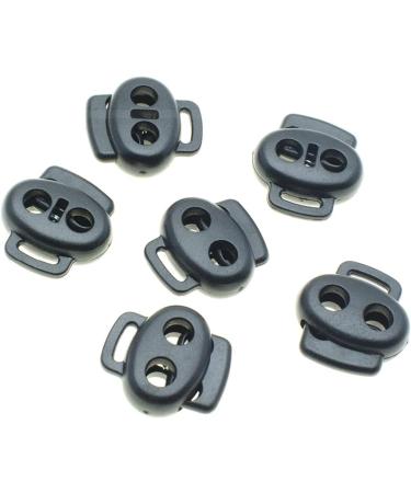 Hole Cord Lock Stopper spring buckle Cord Locks Toggles 50pcs/pack 2 Holes&Webbing Hole Cord Lock Stopper Plastic Toggle Clip Black(22x20cm hole spacing is 4mm) 22x20cm hole spacing is 4mm Black - Buy Online on GoSupps.com