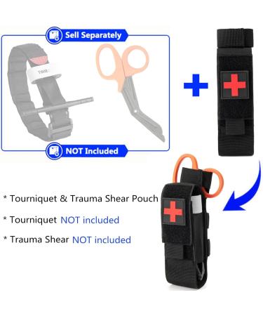 Yoncono Tactical Molle Tourniquet Holder | Portable Military First Aid Case & Trauma Scissor Pocket - #1 Black - Buy Online on GoSupps.com