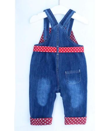 Peacolate Baby Girls Overalls with Belt - Red Jumpstuit for 18-24 Months (6M-3Y) - Buy Online on GoSupps.com