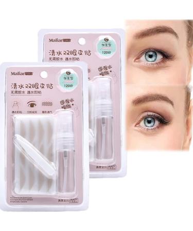 2023 Fashiongog Glue-Free Invisible Double Eyelid Sticker New Glue-Free Ultra Natural Invisible Double Eyelid Sticker Glue Free Eyelid Sticker (2 Widened)