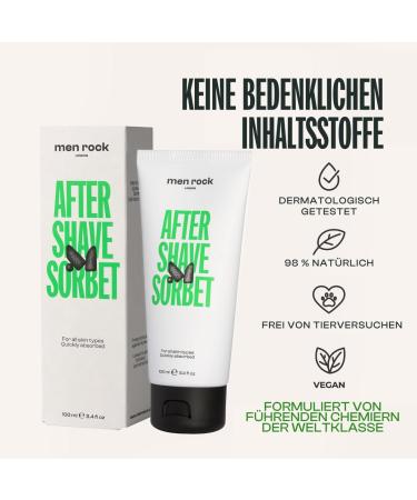 Men Rock After Shave Sorbet - Soothing & Moisturizing Skincare for Normal to Dry Skin | 100ml - International Shipping Available - Buy Online on GoSupps.com