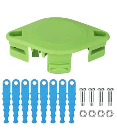 Eyoloty Polycarbonate Bladed Trimmer Head Compatible with Greenworks 21302 21332 21342 20V 24V 40V String Edger,with 8 Quickload Blades & 4 Screw Replacement Parts Kit GreenWorks 29092 Bladed 1+8+4