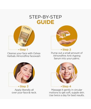 Os hea Herbals Almondfine Anti Ageing Face Serum for Normal Skin Type | Removes Fine Lines & Wrinkles with Skin Hydration | Infused with Grapefruit & Apple Extracts - 30ml - Buy Online on GoSupps.com