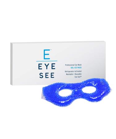 Eye See Cooling Gel Eye Mask - Cold Compress Ice Pack with Gel Beads - Microwave Safe for Heat Therapy -Great for Puffy Eyes Dark Circles Dry Eyes Soothing Headaches