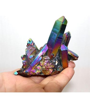 Natural Quartz Amethyst Cluster Crystal Stone Electroplated Colorful Crysral Cluster Specimen Home Gifts 1pcs Gift Home Goods (Color : Amethyst Cluster Size : 90 100g) 90 100g Amethyst Cluster - Buy Online on GoSupps.com