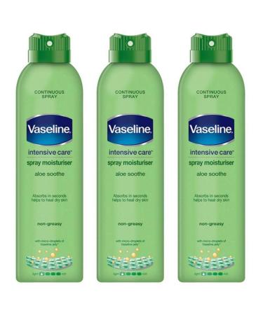 3x Vaseline Intensive Care Spray & Go Aloe Soothe Spray Moisturiser 190ml