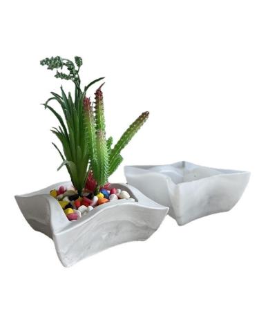 Geometric Square Flower Pot Silicone Mold Epoxy Resin Succulent Planter Vase Cactus Concrete Mold Candle Pen Holder Plaster Cement Clay Mould Irregular Square - Buy Online on GoSupps.com