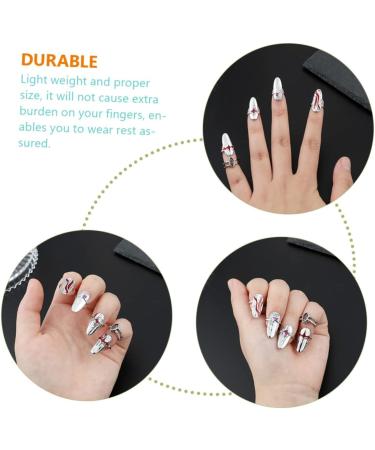 Beaupretty 3 Sets Nail Ring Rings Ring for Jewels for Nails Ring Jewelry Finger Tip Ring Finger Rings Jewelry for Rings for Girl Rings Ring for Women White Zinc Alloy - Buy Online on GoSupps.com