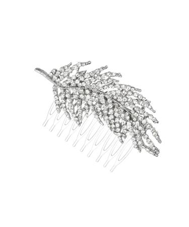 DOITOOL Hair Teasing Comb Crystal Headpiece Pearl Hair Clip Rhinestone Hair Comb Pearl Hair Pin Pearl Hair Accessories Bridal Hair Comb Bridal Comb Classic Style Branch Bride