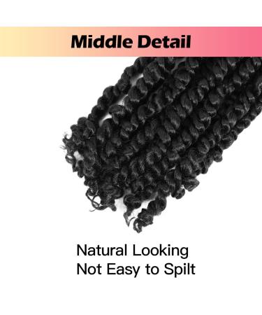 Niseyo 6 Inch Pre-twisted Passion Twist Hair 8 Packs Pre-looped Crochet Short Braids 1B/Natural Black - Buy Online on GoSupps.com