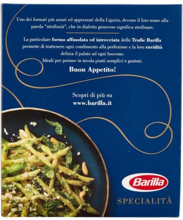  Italian Gourmet E.R. Pack of 10 Barilla Specialit Trofie Liguri pasta 100% Italian noodles 500g + Italian gourmet polpa 400g - Buy Online on GoSupps.com