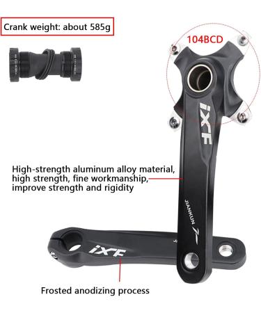 Andeshunk Mountain Bike Crankset Hollow Integrated Crank axle - 32T/34T/36T Black - Buy Online on GoSupps.com