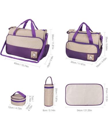 Halovie Multifunction Diaper Backpack - Adjustable Shoulder Bag with Large Capacity & Baby Bottle Holder - Violet - Buy Online on GoSupps.com