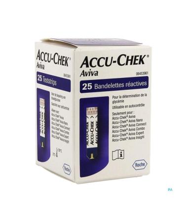 Accu Chek Aviva blood sugar test strips 25 pieces