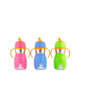 Kid Basix Safe Sippy Stainless Steel Cup - Round Spout, BPA Free, 11 oz - Blue | Dishwasher Safe for Babies/Toddlers on-the-go - Buy Online on GoSupps.com