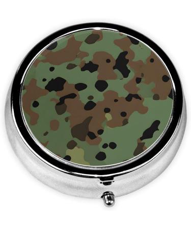 Camouflage Mini Round Pill Box - 3 Compartment Travel Organizer for Home & Office | Portable Medicine Case - Buy Online on GoSupps.com