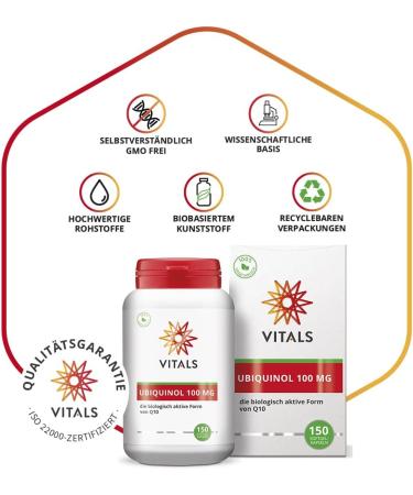 Vital Ubiquinol 100mg - 150 Softgel Capsules | Highest Bioavailability Q10 by Kaneka | International Shipping - Buy Online on GoSupps.com